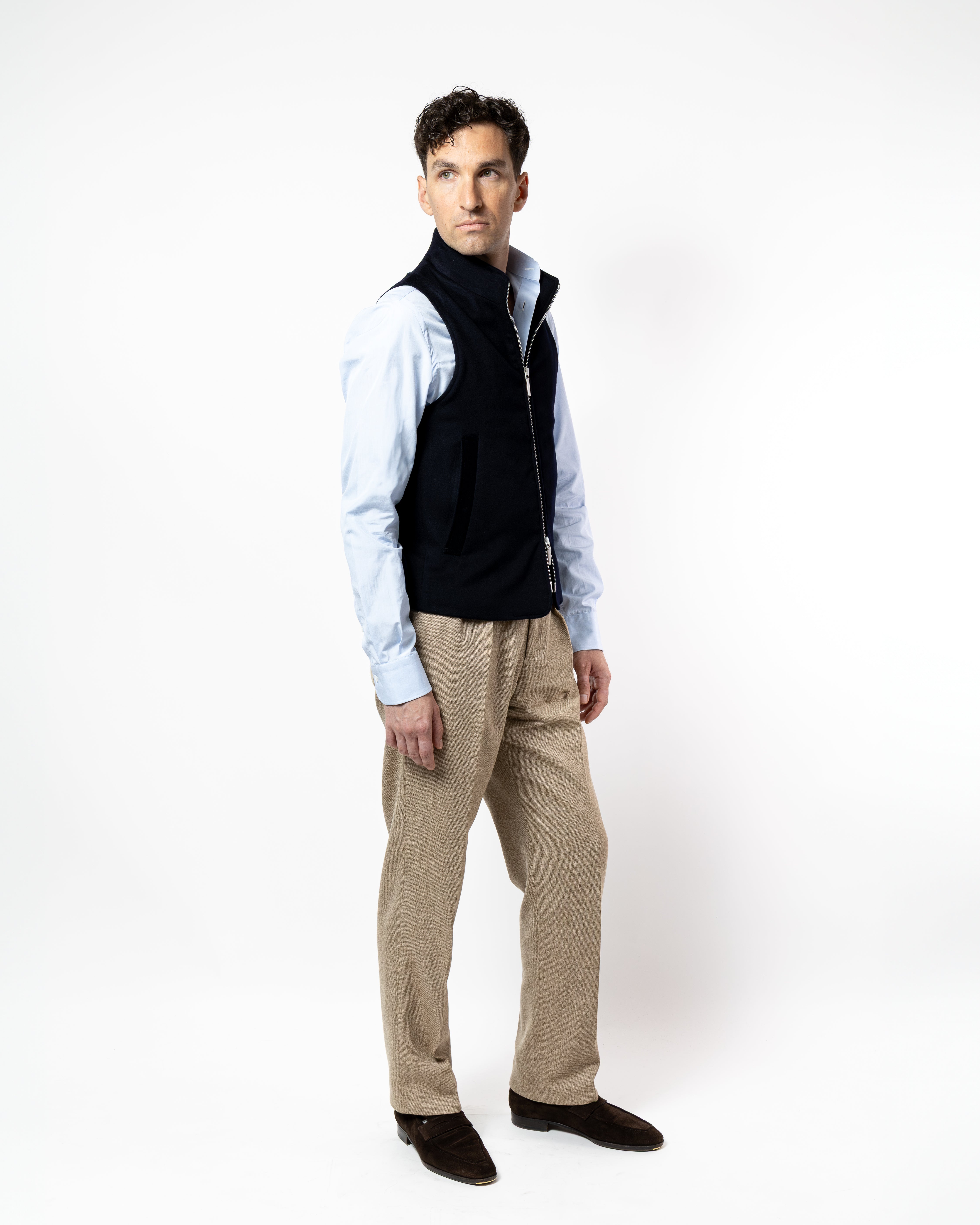 Chemise en Fil à Fil Bleu Thomas Mason LAURENSAN