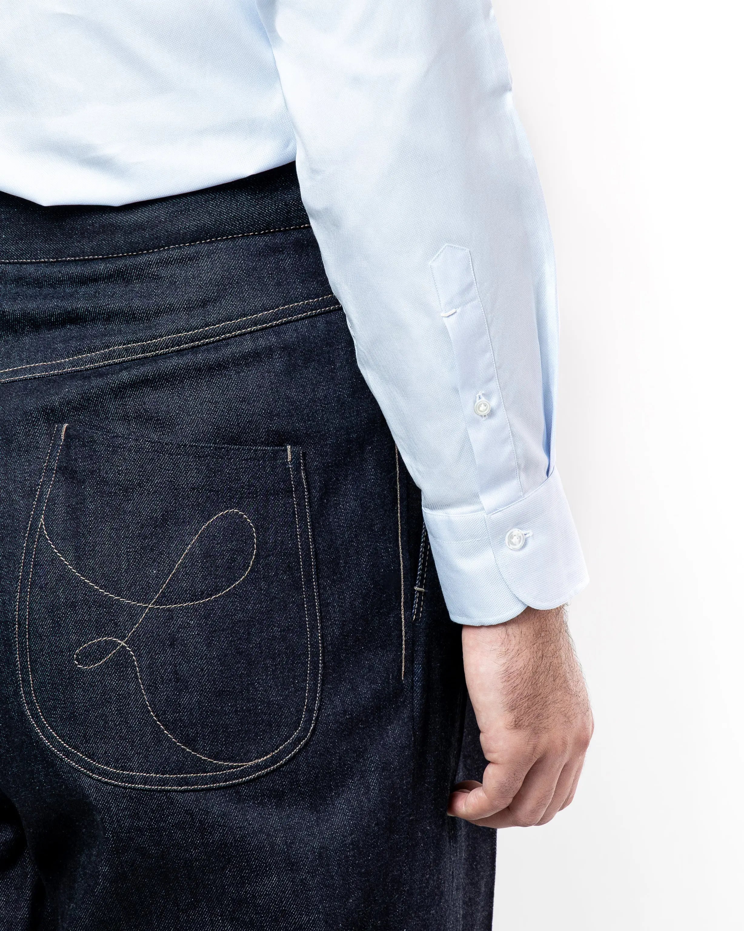 Chemise en Oxford Bleu Thomas Mason laurensan