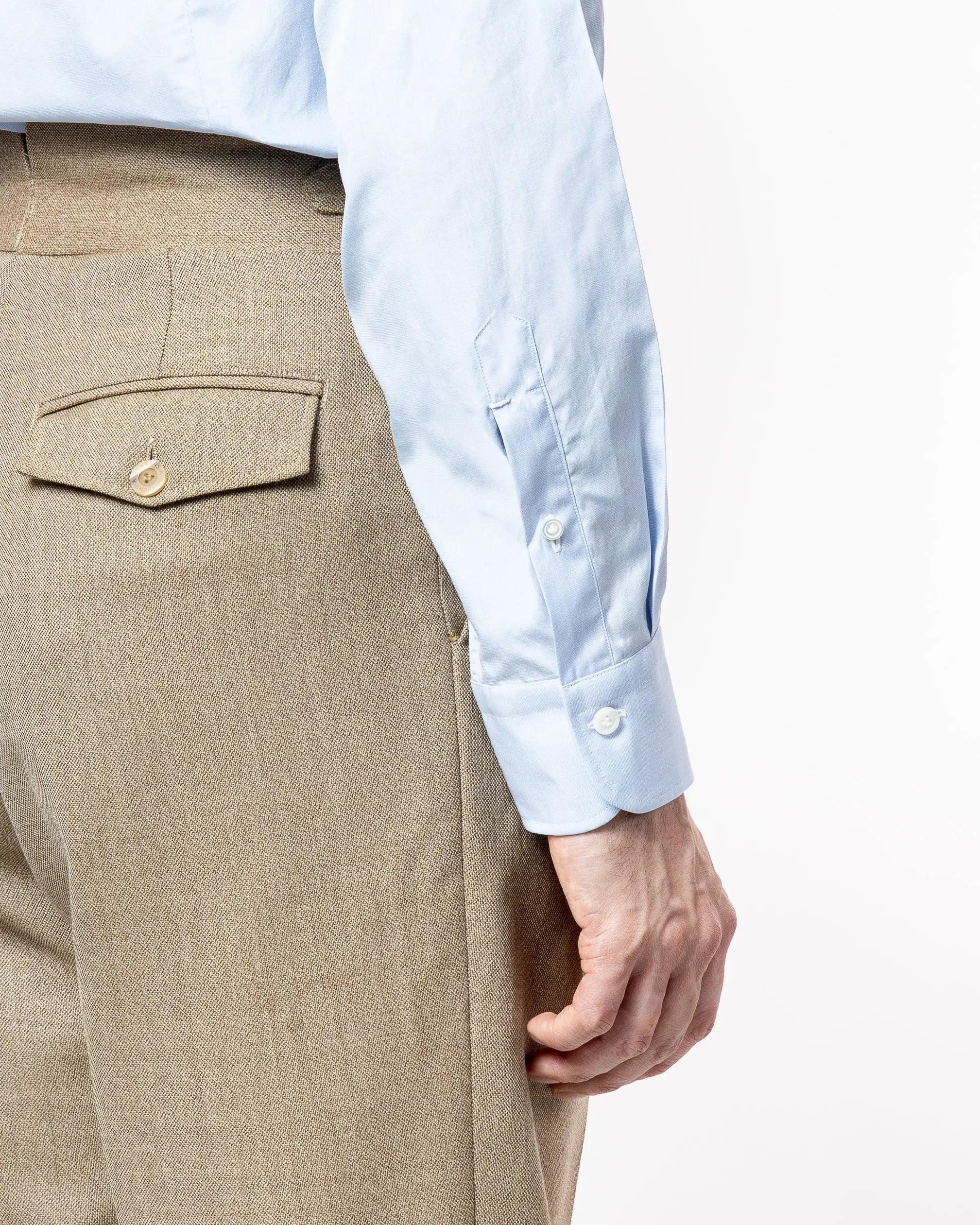 Chemise en Fil à Fil Bleu Thomas Mason LAURENSAN