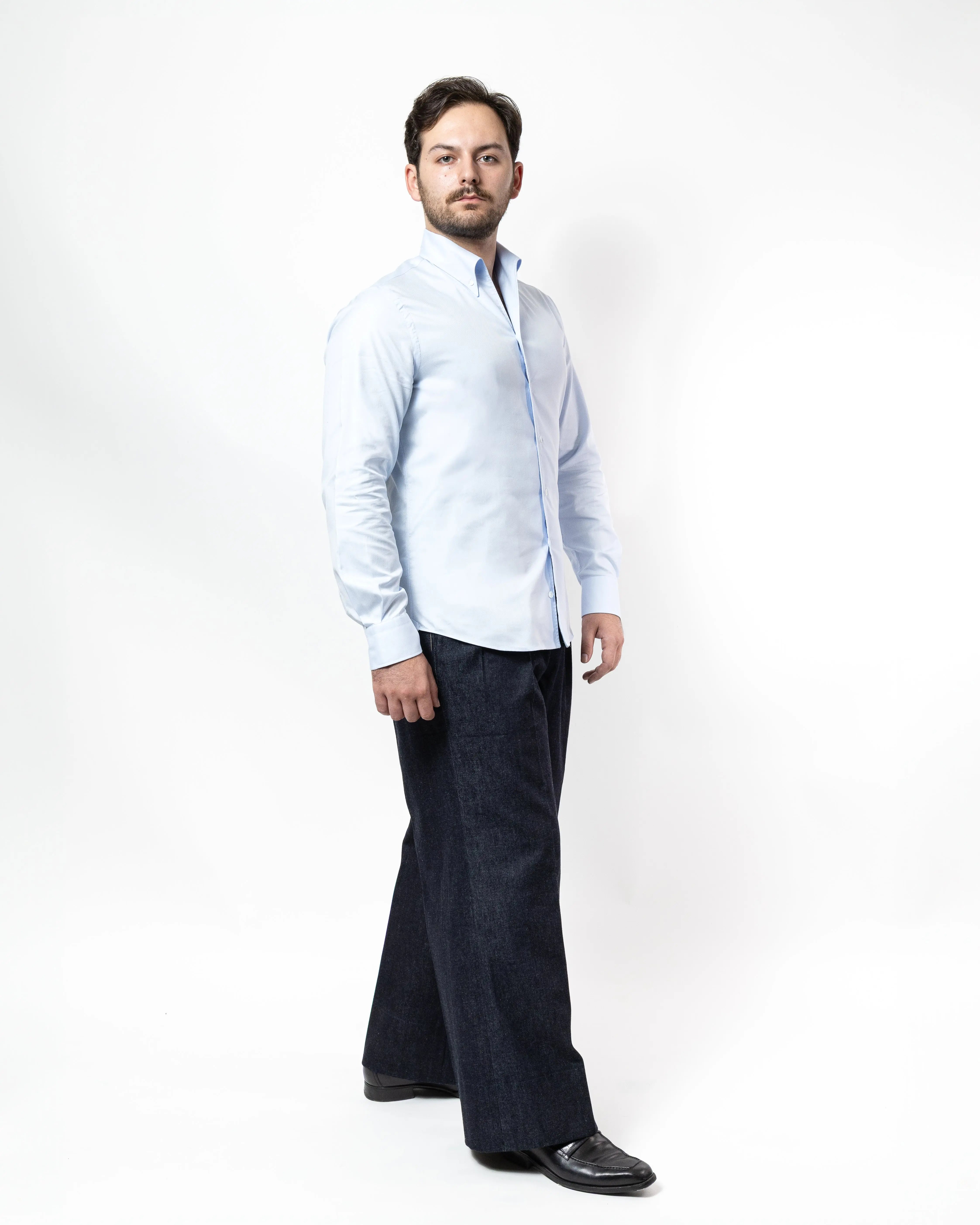 Chemise en Oxford Bleu Thomas Mason LAURENSAN