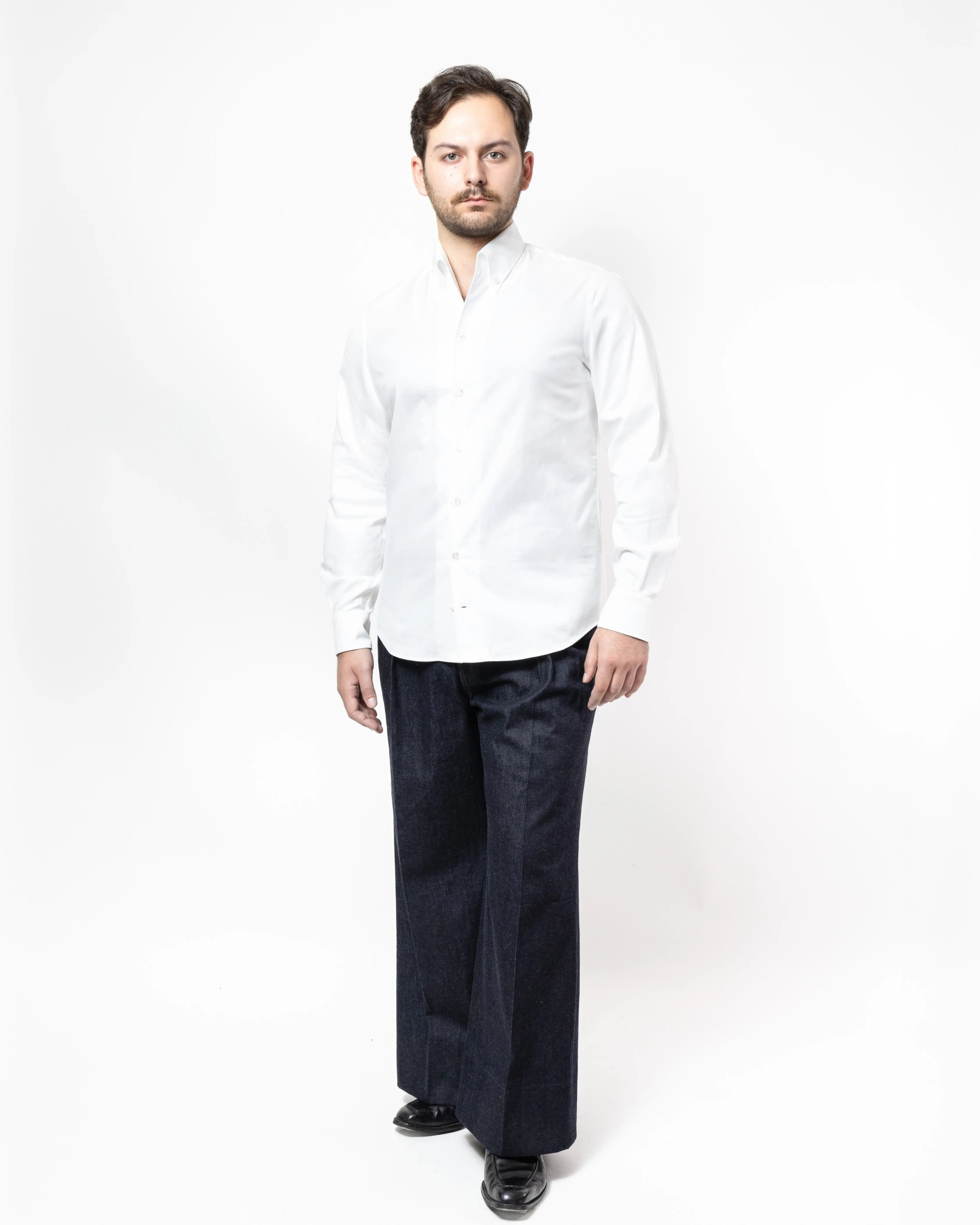 Chemise en Oxford Blanc Thomas Mason laurensan