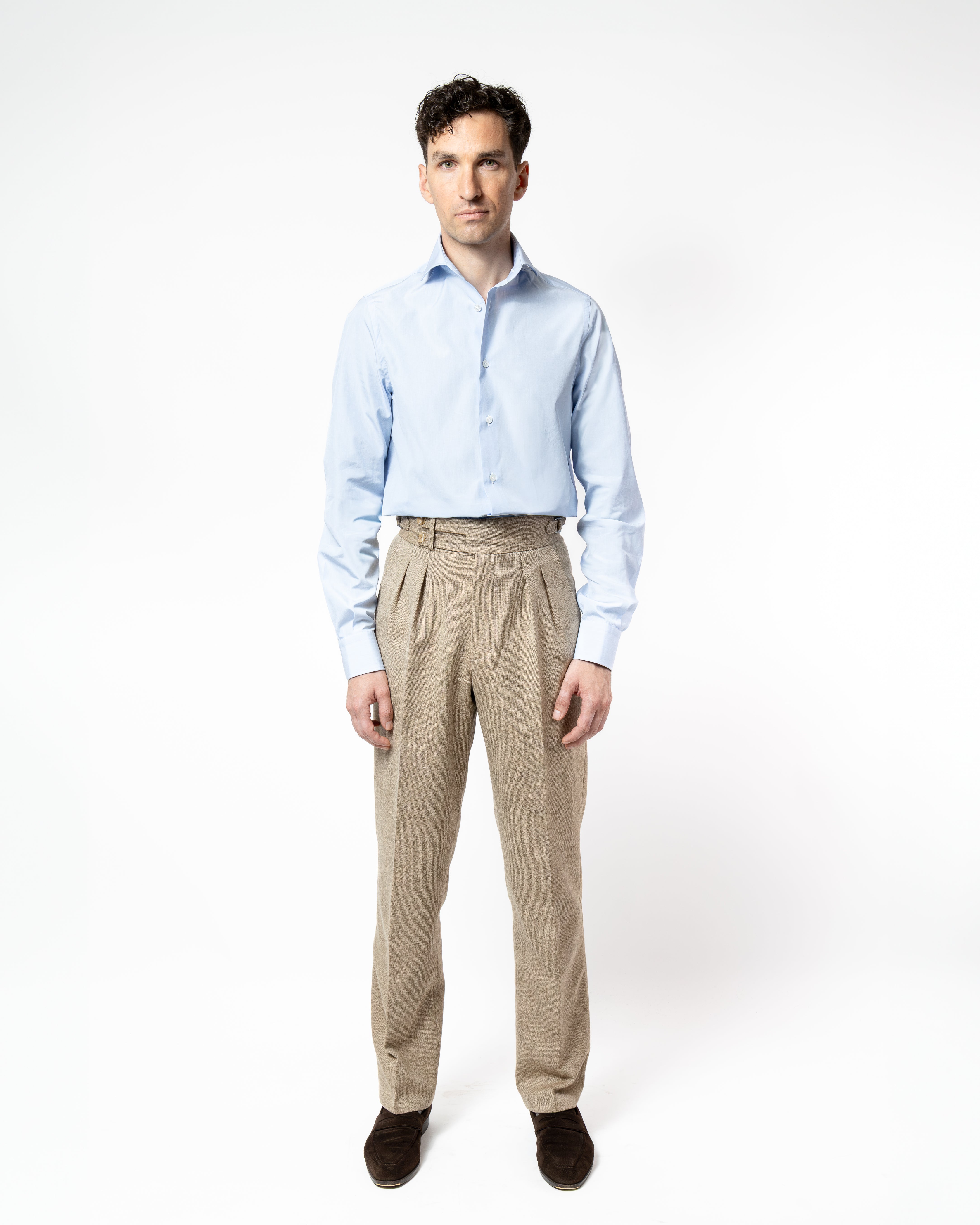 Chemise en Fil à Fil Bleu Thomas Mason